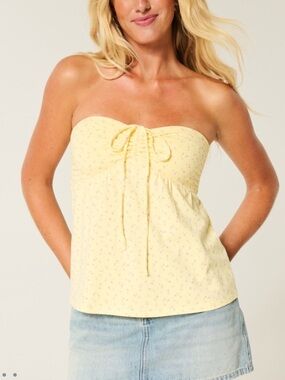 Hollister Y2K Yellow Babydoll Top